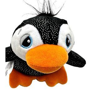 Cutetitos Bean Bag Penguin Penguinito Black & Silver 6" Plush Pink Pepper Toy